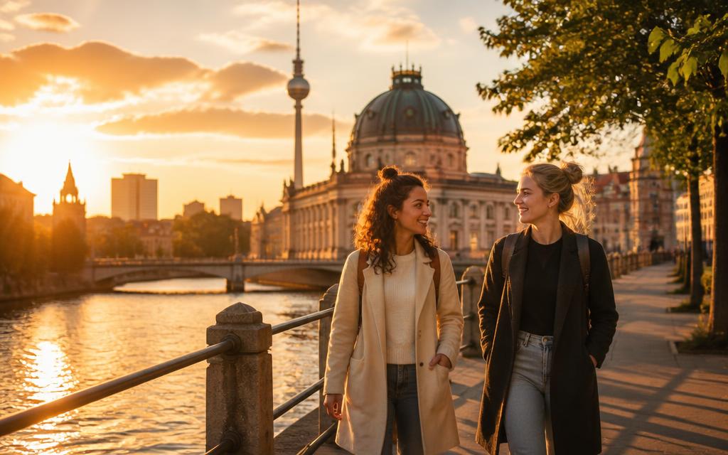 Berlin skyline at sunset